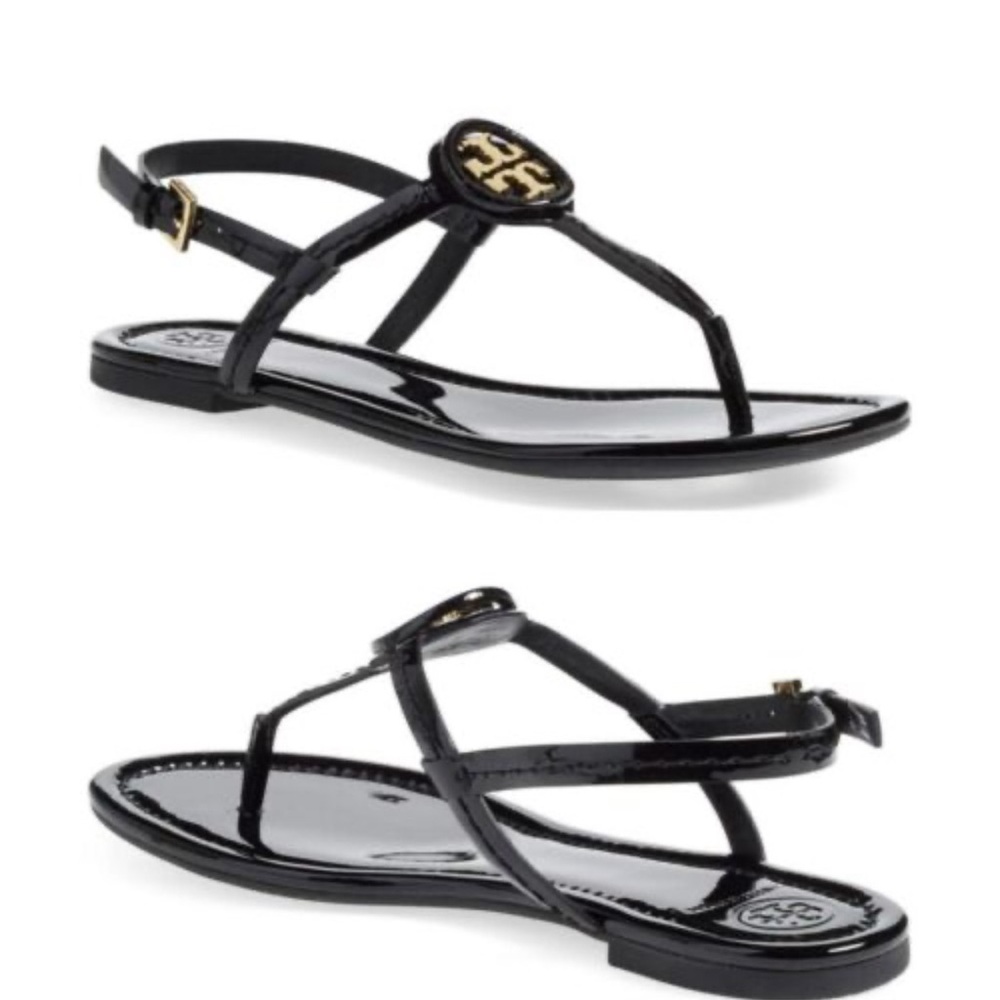 Tory Burch Dillon Soft Black Sandals Size 10.5